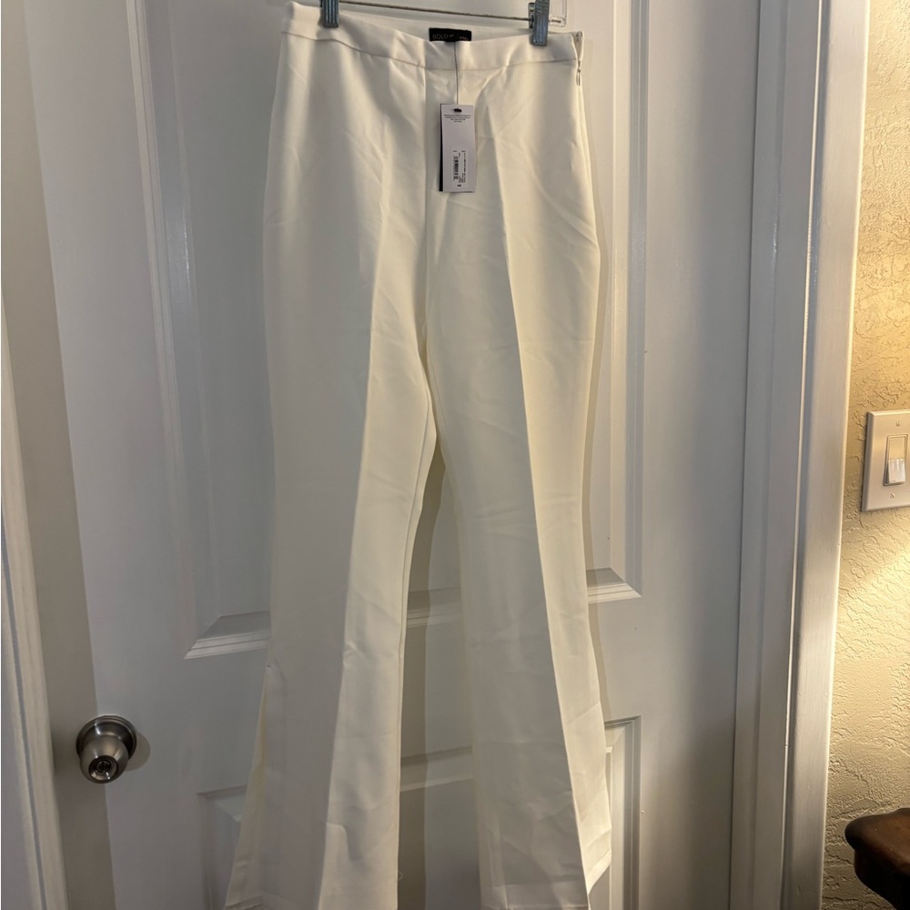 Stylish Bold Elements White Split-Hem Wide-Leg Pants Sz XS - Picture 6 of 11